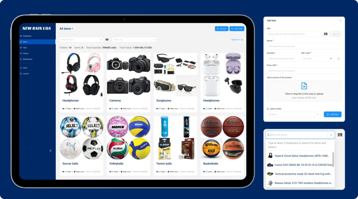 Development of the goods accounting section