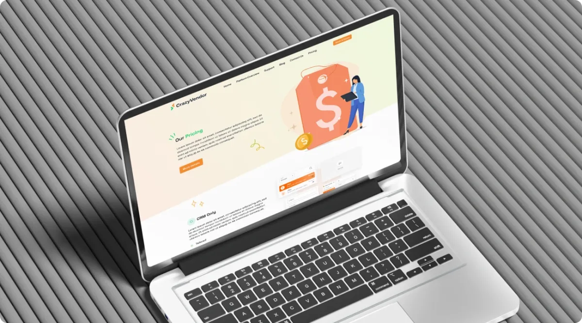 Development of a pricing page