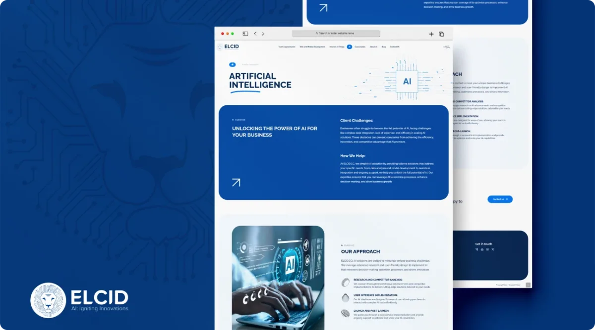 Development of an AI implementation service page