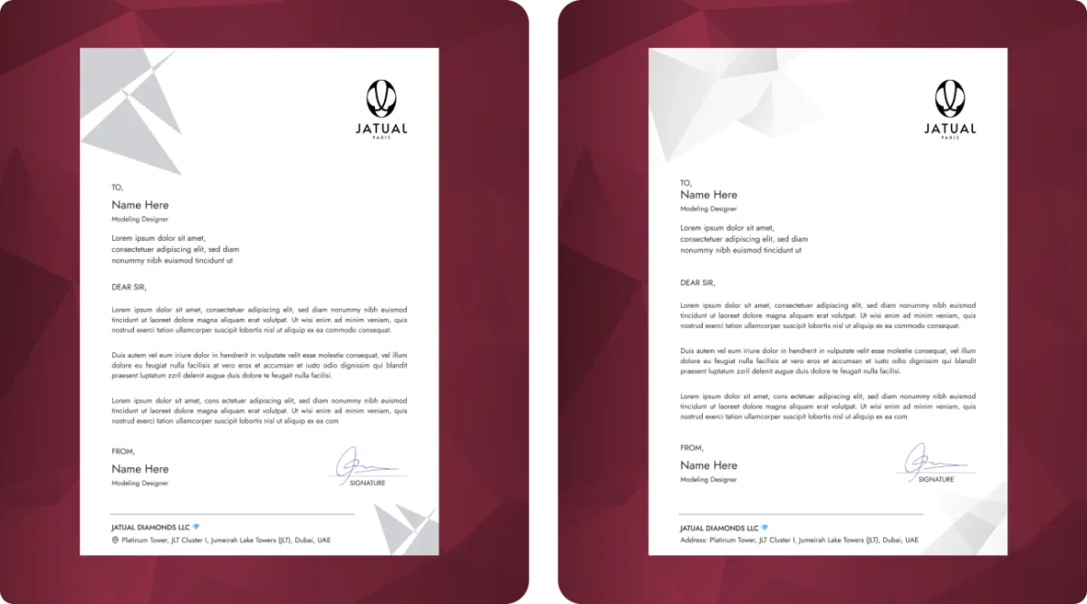 Development of a company letterhead
