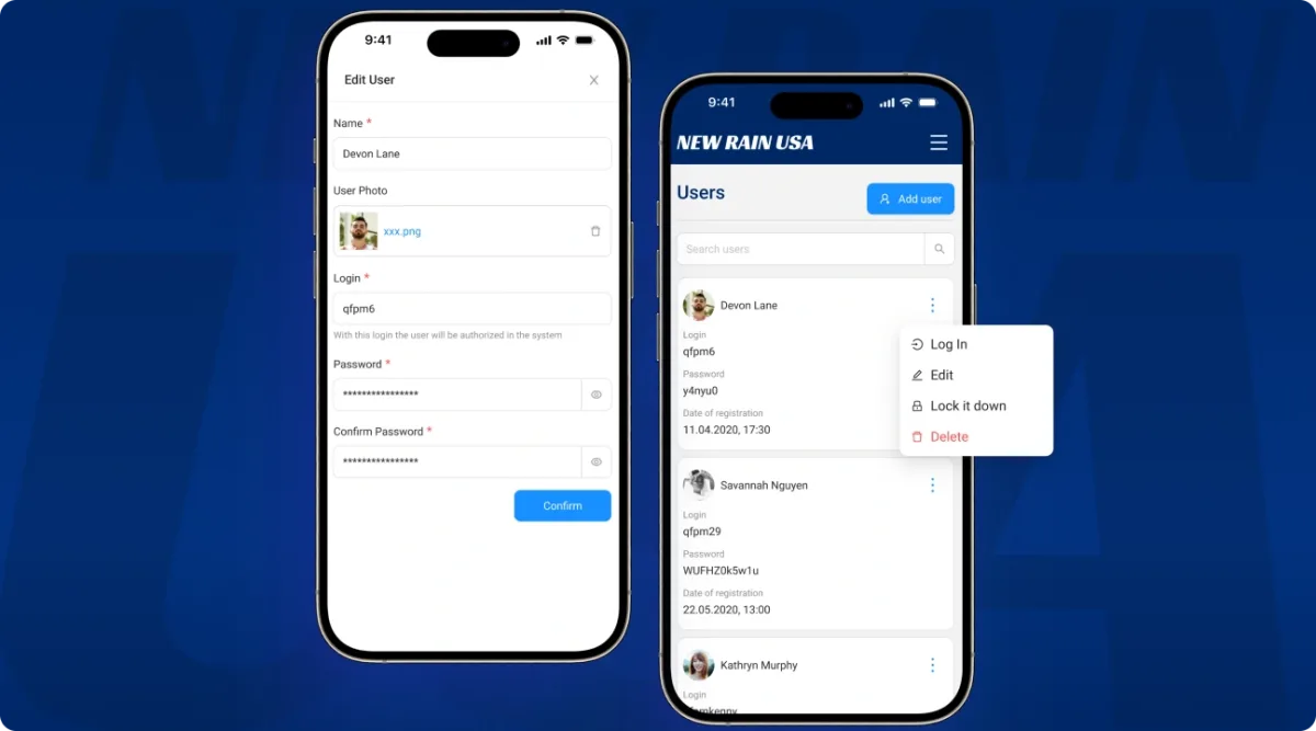 New Rain USA: development of a CRM system for warehouse accounting