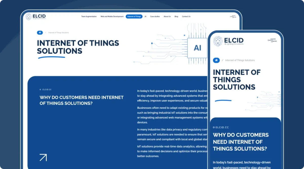 Development of the IoT page service